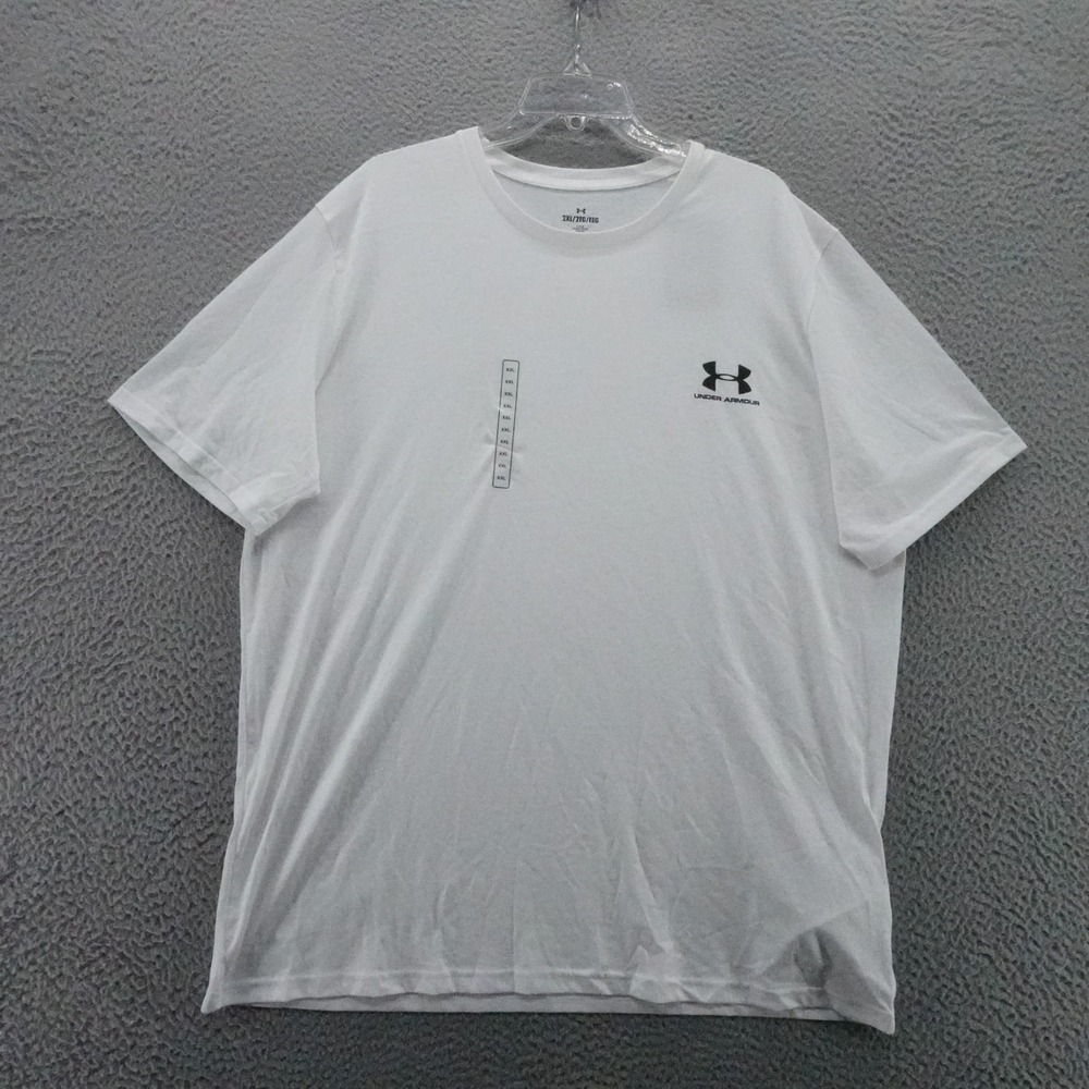 Under Armour Mens Sportstyle Left Chest T-Shirt White Loose Fit 1326799 2XL NEW